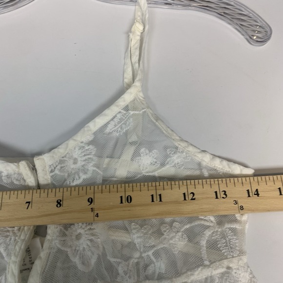 Lace Overlay Medium Sheer Ethereal Romantic Feminine Fairy Boho Whimsy Angelic M - Picture 8 of 9